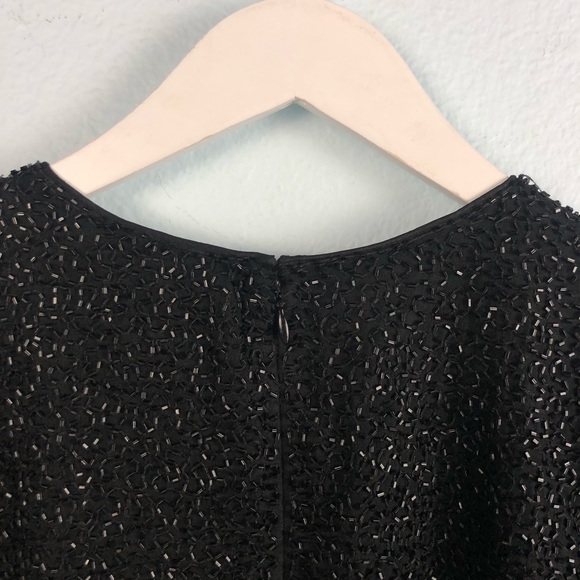 Vintage Adrianna Papell black beaded silk dress - Picture 5 of 5